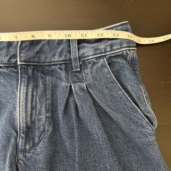 Banana Republic Jeans Sz 27/4 Petite Blue Pleated High Rise Wide Leg Denim Retro - Picture 11 of 14